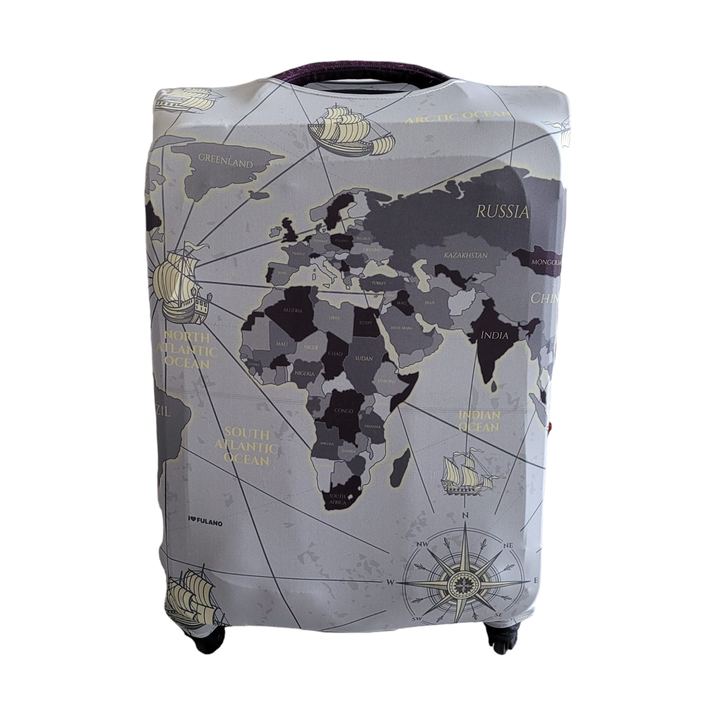 FUNDA PARA VALIJA XL - MAPA GRIS